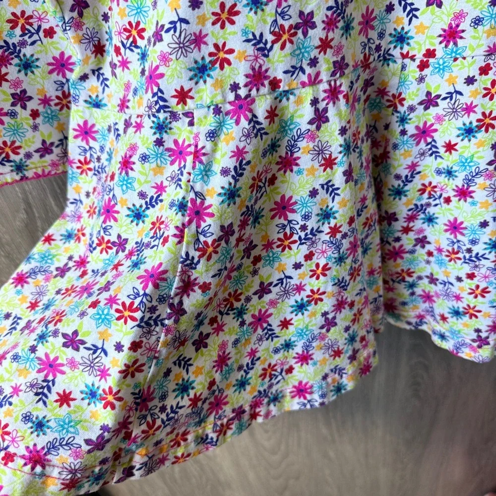 Hanna Andersson Floral Dress Girls 110 5 Multi Color Long Sleeve Cotton Playwear